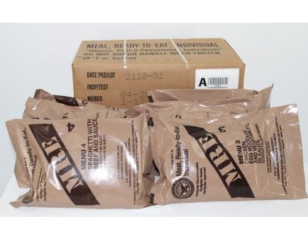 US War Fighter Military MRE (Meals Ready-To-Eat) 12 MRE Per Case - CASE A