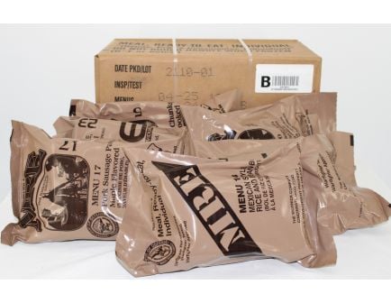 US War Fighter Military MRE (Meals Ready-To-Eat) 12 MRE Per Case - CASE B