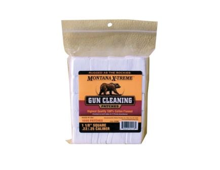 Montana X-Treme .22 Cal/.25 Cal 1.13" x 1.13" Square Patch, 1000/Bag