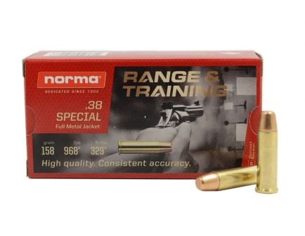 Norma Target 158 gr FMJ .38 Special Ammunition 50 Rounds