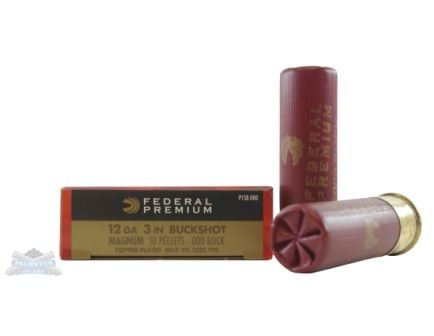 Federal 12ga 3" Magnum 10 Pellets 000 Buck Vital-Shok Shotshell Ammunition 5rds - P158 000