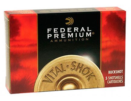 Federal 12ga 3" Magnum 41 Pellets 4 Buck Vital-Shok Shotshell Ammunition 5rds - P158 4B