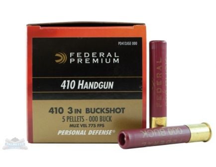 Federal 410ga 3" 5 Pellet 000 Buck Ammunition 20rds - PD413JGE 000