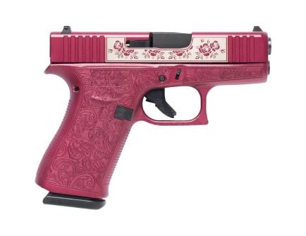 Glock G43X Full Engraved Paisley Subcompact 9mm 3.41" 10rds, Black Cherry