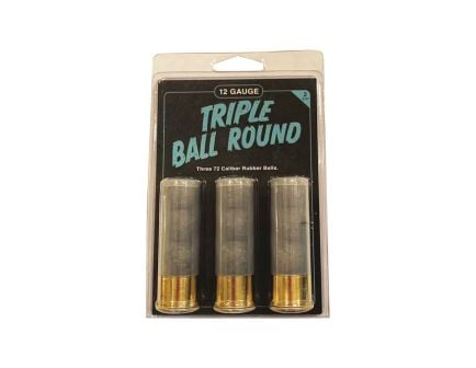 Reaper Defense Triple Ball Round 12 Gauge Rubber Ball 3-Pellet Slug, 3rds