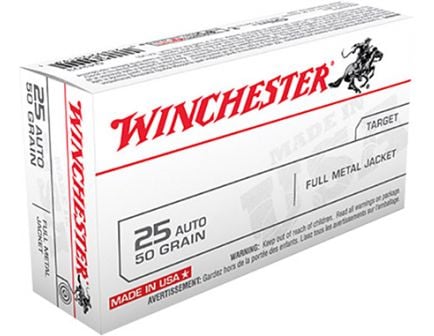 Winchester USA 25 Auto/ACP 50gr FMJ Ammunition 50rds - Q4203