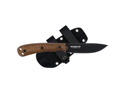 Shield Knife & Tool Ascent Fixed Knife Drop Point, Brown Burlap