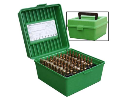 MTM FT Ammo Box Magnum Cases-Green-100rd-R-100-Mag-10