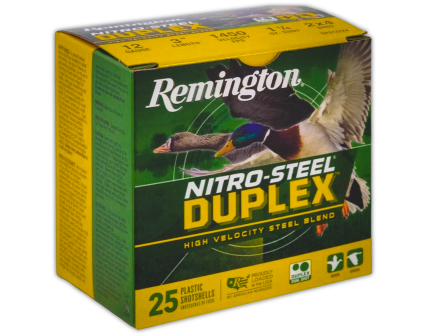 Remington Nitro-Steel Duplex 12 Gauge 3" #2/#4 1-1/4 oz 25rds Shotshell - Dual-Load for Superior Performance - R20321
