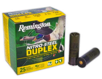 Remington Nitro-Steel Duplex 12 Gauge 3" #2/#6 1-1/4 oz 25rds Shotshell - Versatile Load for Mixed Hunting Needs - R26643