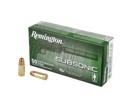 Remington Subsonic 147 gr Flat Nose Enclosed Base 9mm Ammo, 50/box - S9MM9