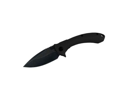 American Buffalo Knife & Tool Elite Shadow Protector II Folding Drop Point Knife, Black - AB023B