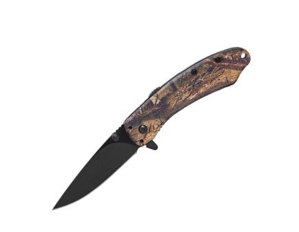 American Buffalo Knife & Tool AB Elite Ember Assisted/Folding Knife Drop Point, Mossy Oak DNA