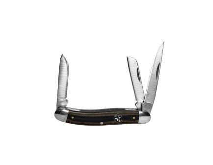 American Buffalo Knife & Tool Cattleman Stockman Cowhand Folding 3 Blade Knife, Black / Brown - CC0001GBN