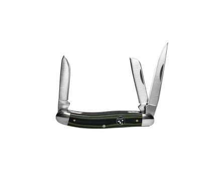 American Buffalo Knife & Tool Cattleman Stockman Cowhand Folding 3 Blade Knife, Black / Green - CC0001GGN