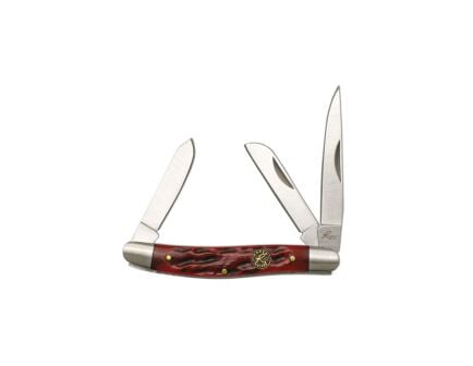 American Buffalo Knife & Tool Roper Stockman Chaparral Folding Knife Clip Point/Spey, Brown