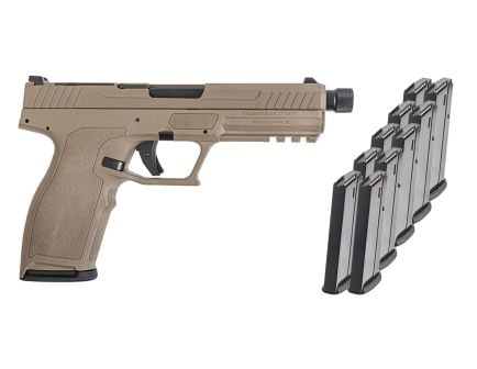 PSA 5.7 Rock Complete Optics Ready Pistol With Threaded Barrel, Flat Dark Earth With 10 Magazines & PSA Pistol Case