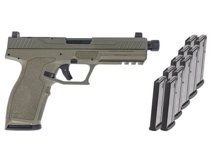 PSA 5.7 Rock Complete Optics Ready Pistol With Threaded Barrel, Sniper Green With 10 Magazines & PSA Pistol Case