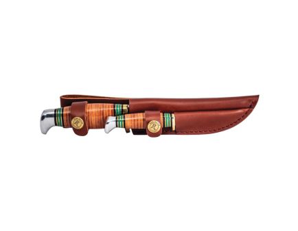 Remington Stacked Leather Fixed Knife Clip Point, Brown