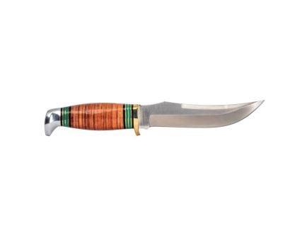 Remington Stacked Leather Fixed Knife Clip Point, Brown