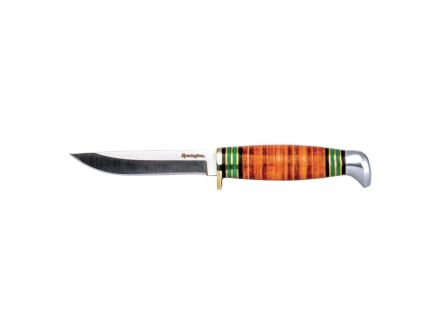 Remington Stacked Leather Fixed Knife Straightback, Brown