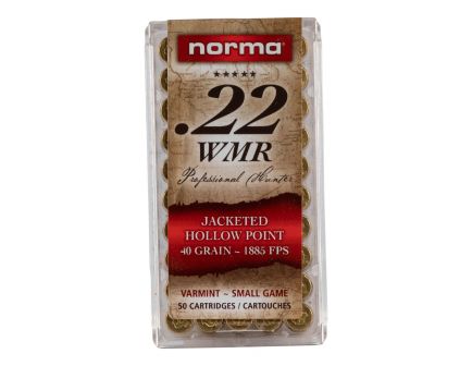 Ruag Ammotec Norma 40 gr Jacketed Hollow Point .22 WMR Ammo, 50/box - 297140050