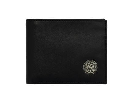 Rugged Rare S&W 4.44" x 3.50" Bi-Fold Wallet, Black