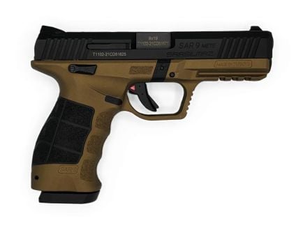 SAR METE 4.4" 9mm (1)15rd/ (1)17rd Pistol, Bronze/Black - SAR9METEBRBL