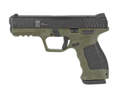 SAR Sar9 Mete 9mm 4.4" 17rd with Riton Optic, OD Green/Black
