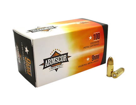 Armscor 9mm Ammo 115 Grain FMJ 100rds - 50444