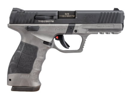 Sar USA 4.4" 9mm 17rd Pistol, Cerakote Platinum/BLK - SAR9PTBL