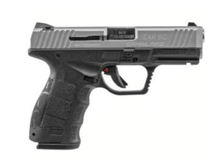 Sar USA SAR9 4" 9mm 15rd Pistol, SS/Blk - SAR9CST15L