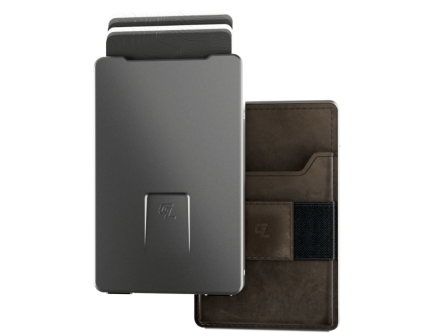 Groove Life Leather Wallet - Gun Metal & Brown - WLT3-222