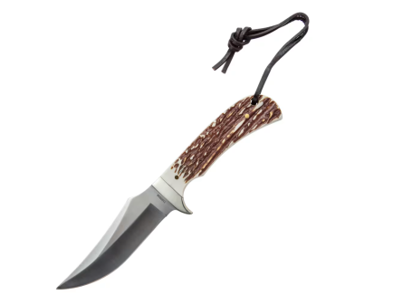 Uncle Henry Staglon Fixed Blade Clip Point Knife, Brown - 1136006