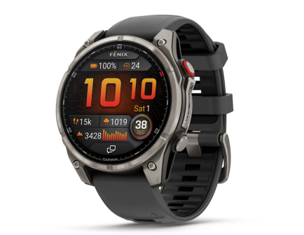 fenix 8 Pro – 47 mm, AMOLED, Sapphire, Titanium with Graphite/Black Silicone Band