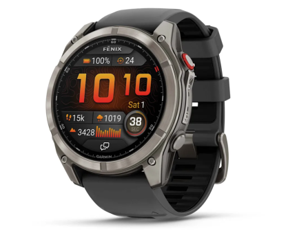 fenix 8 Pro – 51 mm, AMOLED, Sapphire, Titanium with Graphite/Black Silicone Band
