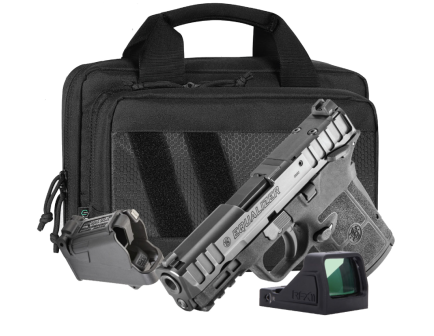Smith & Wesson Equalizer 3.675" 9mm OR (1)10rd/(3)15 Pistol Bundle w/ Viridian RFX 11 Savior Bag, Black -14718