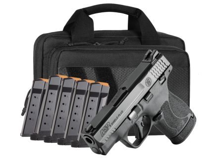 Smith & Wesson M&P 9 Shield Plus 3.1" 9mm (1)10 & (5)13rd Pistol Bundle w/ Savior Bag, Black - 14750