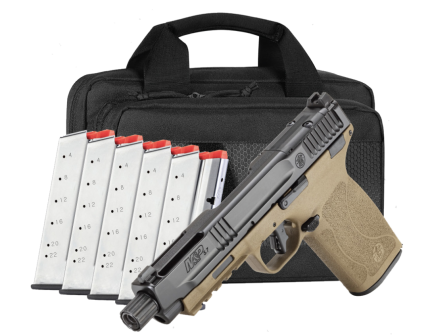 S&W Bundle M&P 5.7 OR 5" Threaded Barrel (6)22rd Pistol, FDE/Black NTS with Savior Bag - 14751