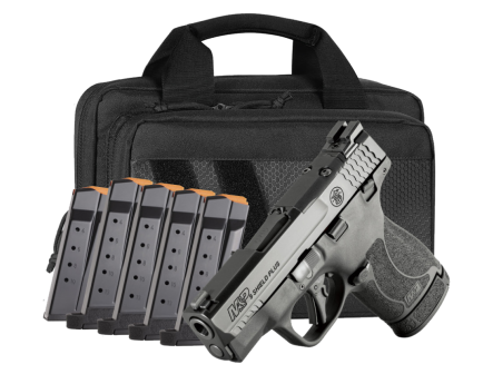 S&W Bundle M&P 9 Shield Plus OR 3.1" 9mm 10/13rd Pistol with Savior Bag and 6 Total Mags - 14724