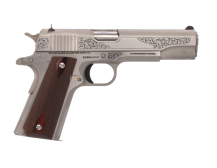 Colt 1911 GOVT 5" 45ACP 8rd Pistol, SS Engraved Tyler Gunworks - COO1911CSSENTGW