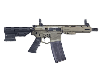 ATI Alpha MAXX 7.5" 5.56X45mm Nato Pistol, FDE w/ Flip Up Sights and Brace