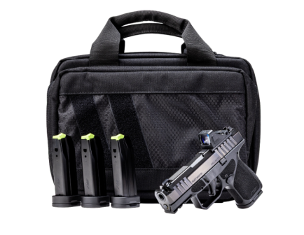 Rost Martin RM1S Comp 3.6" 9mm O.R. (1)12rd/(3)15rd Handgun Bundle, Black w/ Viridian RF11 Green Dot and Bag - RM1SBLKOSP(COMP)SPL