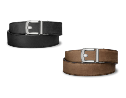 Kore Essentials Buffalo Leather Gun Belt - Black - X8 Nickel Buckle