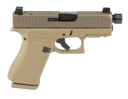 Glock 43X Hush Puppy 3.92" 9mm 10rd Pistol w/ TB 1/2X28 and Suppressor Height Sights - GLUX4350204FRNPUPFDSCT