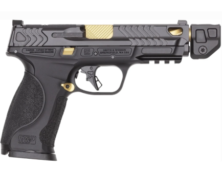 S&W M&P9 PC Metal OR COMP 4.9" 9mm (3)23rd Pistol, Black/Gold - 14619