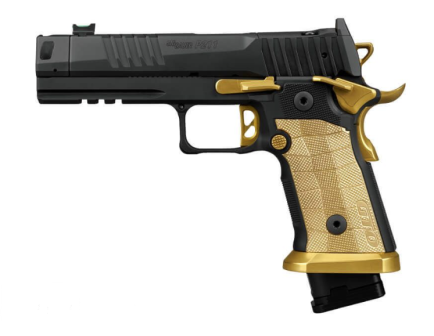 Sig Sauer P211 4.4" 9mm Comp Handgun, Black/Brass - 211F-9-GTO-SC