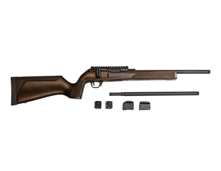Walther Hammerli Force B1 16.1" .22lr 10rd Rifle W/ .22WMR Barrel Conversion Kit, Wood Classic Brown - 5800100COMBO