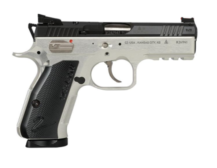 CZ Shadow 2 Compact 4" 9mm Luger 15rd Handgun w/ Clear Anodized Frame/Nitride Slide Aluminum Grips - 86156