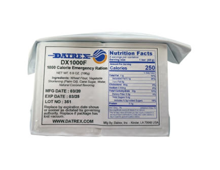 Datrex Aviation 1,000 Cal Emergency Food Ration